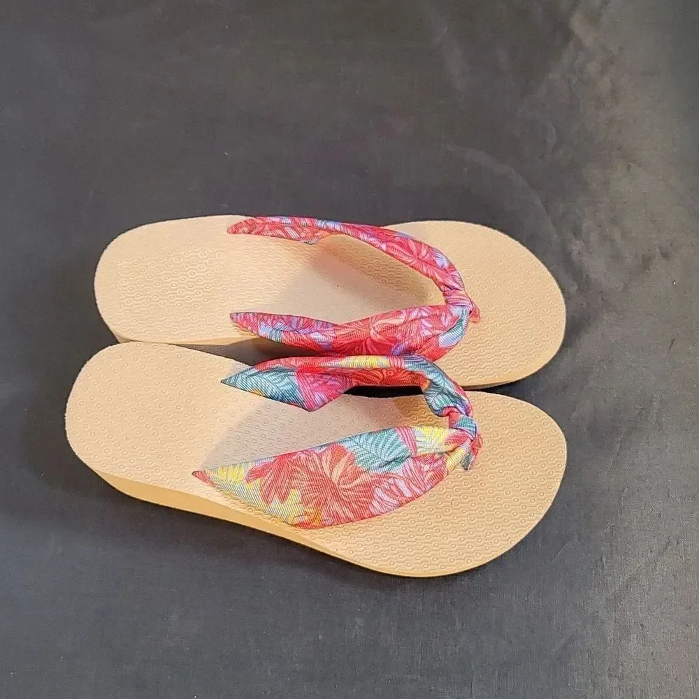 BRAND NEW PRINTED WEDGE FLIP-FLOP
